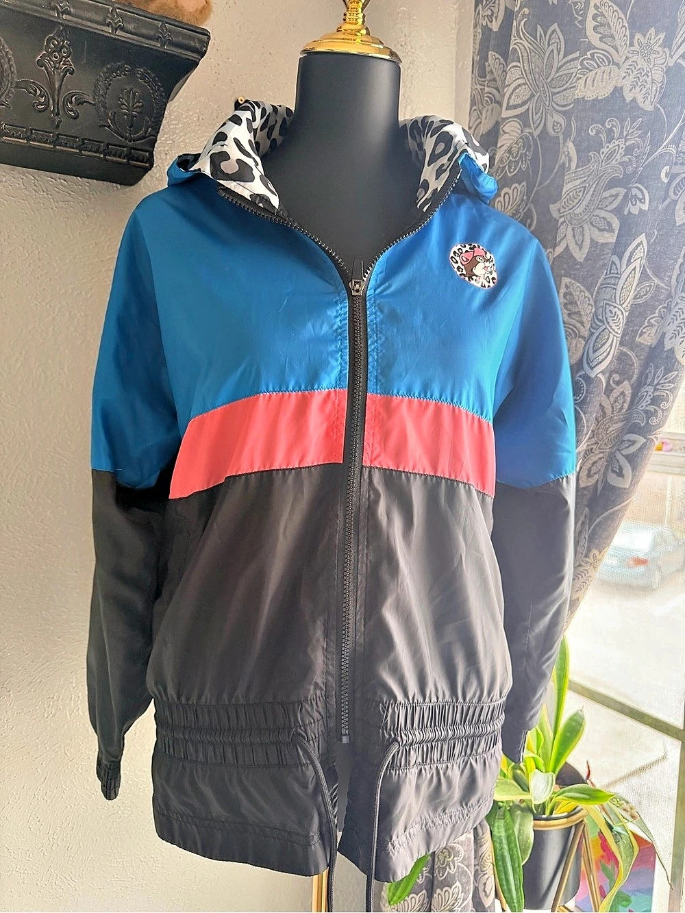 BUC-EE'S Colorblock Hooded Windbreaker Jacket Blue & Black Kids 2T